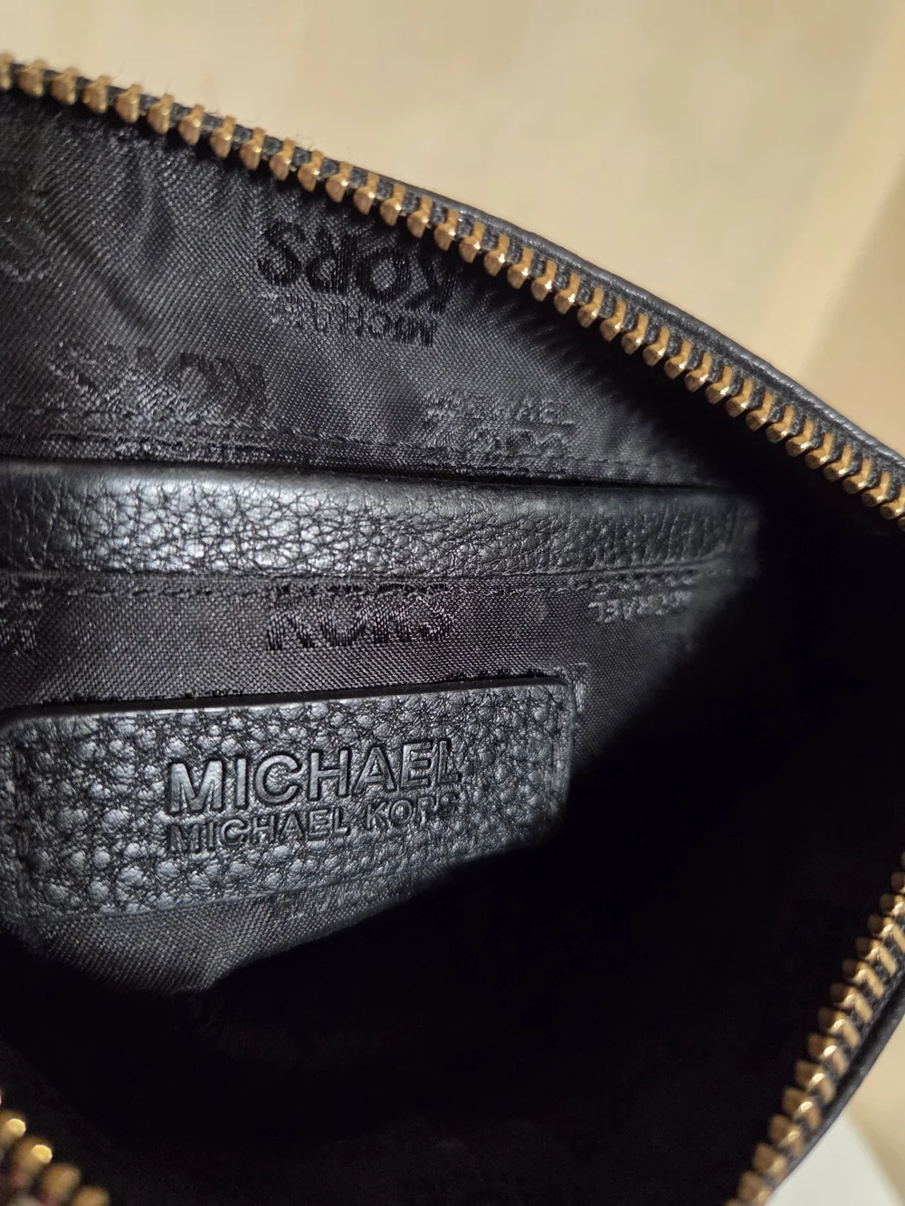 Michael Kors Black Pebbled Leather Clutch